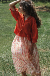 The Scarlet Frill Top