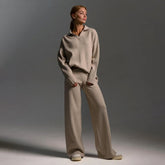 Women's Ribbed Knit Lounge Set | Relaxed Two-Piece Loungewear Co-Ord