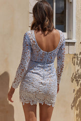 Rylee Floral Lace Overlay Mini Dress Lavender