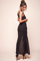 Rae Holiday Glam Asymmetrical Dress Black
