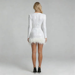 Annalise Feather Mini Dress