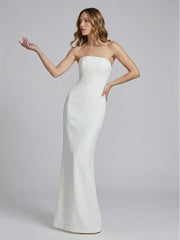 Strapless Crepe Maxi Dress