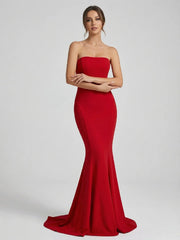 Strapless Bandeau Fishtail Maxi Dress