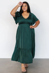 Lovell Smocked Midi Dress | Emerald