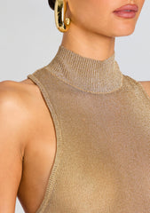 Gio Metallic Knit Mini Dress