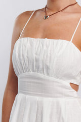 June Sun Tied Back Midi Dress White