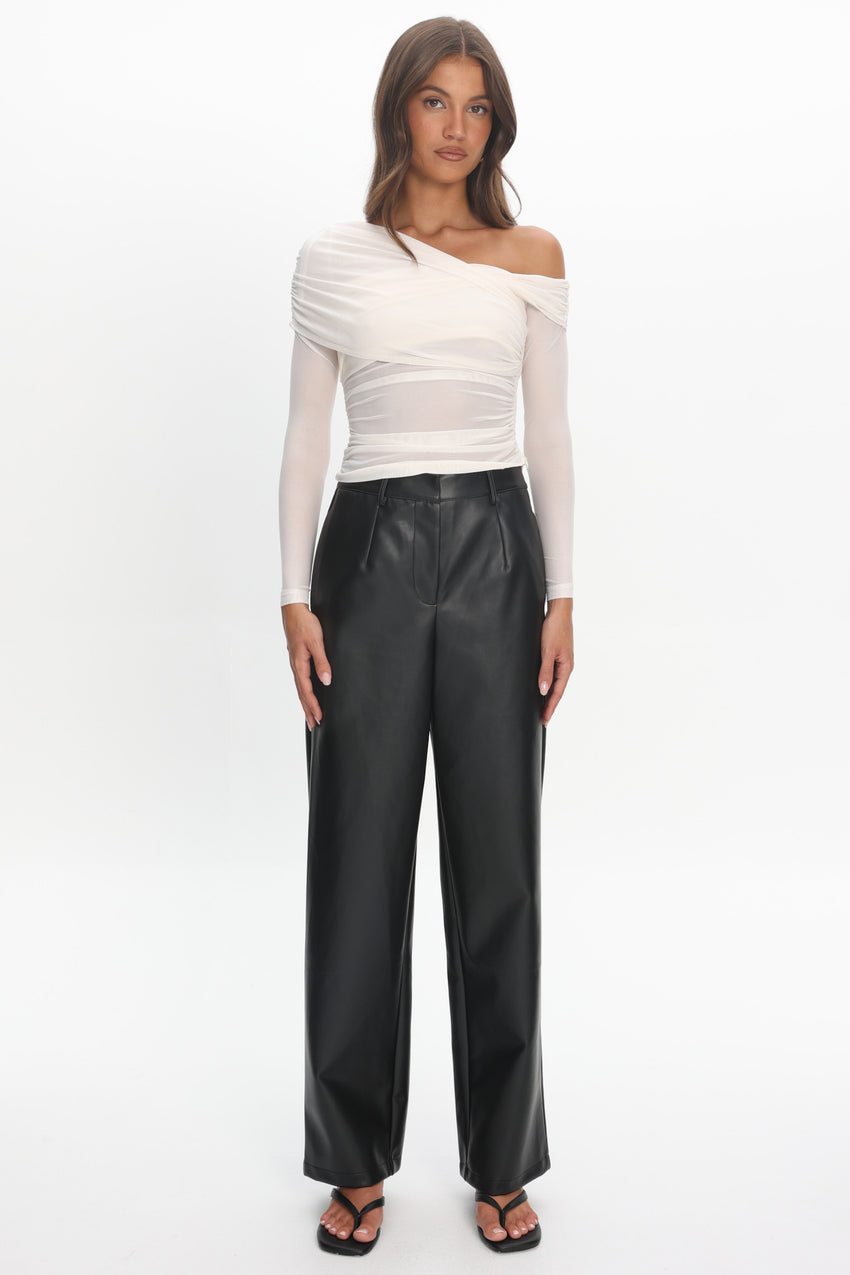 Fair Play Faux Leather Pants Black