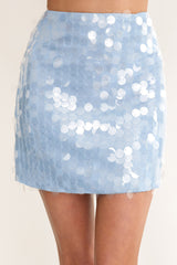 Il Mare Sequin Mini Skirt Blue