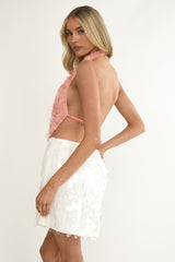 Il Mare Sequin Mini Skirt White