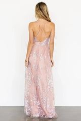Lucienne Shimmer Maxi Gown | Blushing Rose