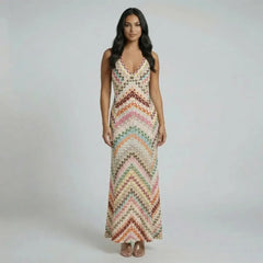 Emilia Chevron Maxi Dress