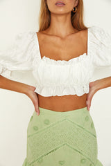 Aline Tie Back Crop Top White