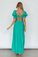 Brigita Tied Back Midi Dress Green