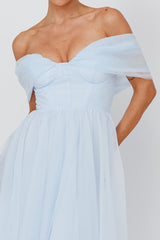 Dreamers & Lovers Off-Shoulder Maxi Dress Powder Blue