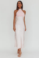 Kaivira Halterneck Maxi Dress Pink