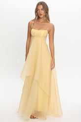 Marigold Sun Gathered Bust Maxi Dress Butter