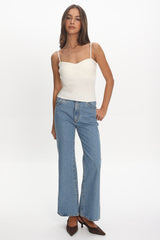 Prudence Ribbed Knit Cami Top Off White