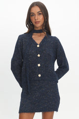 She's Good Knit Mini Skirt Navy