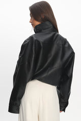 Bellarae High Neck Bomber Jacket Black