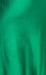 Charlita Maxi Dress - Strapless Cowl Back Satin Dress in Green