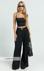 Clarke Pants - High Waist Wide Leg Pants in Black