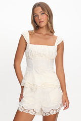 Tarelle Gathered Bust Top Cream