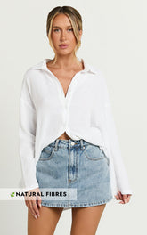 Ronaele Shirt - Collared Basic Shirt in White