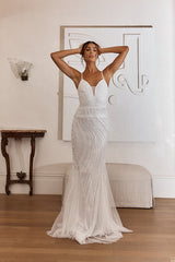 Eternal Love Sequin Godet Hem Maxi Dress White