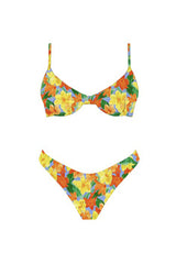 Martinique Shirred Bikini Top Tropical
