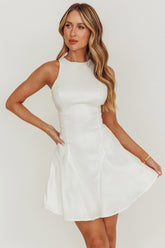 Dazzling Light Bow Mini Dress White