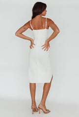 Amairani Cut-Out Bust Midi Dress White