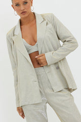 Joyeux Notch Lapel Jacket Champagne
