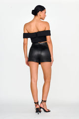 Game Changer Faux Wrap Shorts Black