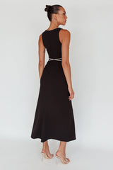 Del Sol Diamante Rope Maxi Dress Black