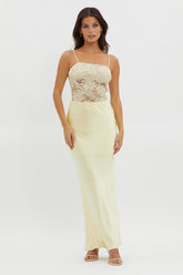 Moon Magic Floral Bodice Dress Lemon