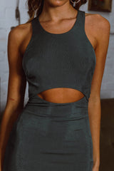 Dominique Cut-Out Twist Midi Dress Olive