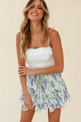 Promise Keeper String-Tie Shoulder Lace Crop Top White