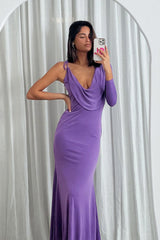 Star Walker One Sleeve Maxi Dress Purple