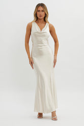Gwendelynn Floral Back Strap Dress Champagne