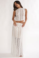 Eleesa Maxi Skirt Lace White