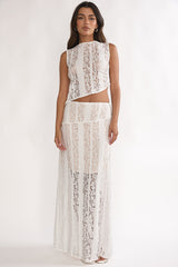 Eleesa Maxi Skirt Lace White