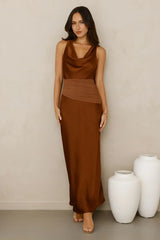Celestial Spark Satin Maxi Dress