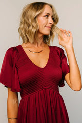 Lovell Smocked Midi Dress | Wine