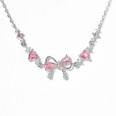 Women's Petite Bow Charm Bracelet | Adjustable Cubic Zirconia Chain Bracelet