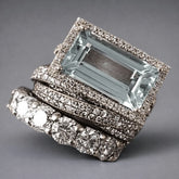Women's Vintage Turquoise Stackable Ring Set | Silver-Tone Boho Rings
