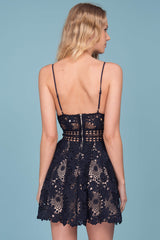 Molly Fit and Flair Dress Navy