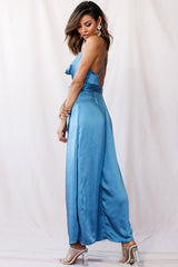 Mali Wide Leg Belted Jumpsuit Midnight Blue