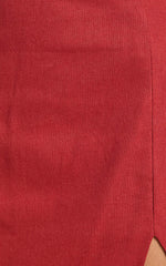 International Babe Mini Skirt in Chilli Linen Look