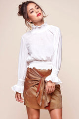 Nicole Cropped Puffy Top White