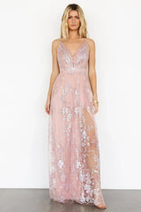Lucienne Shimmer Maxi Gown | Blushing Rose